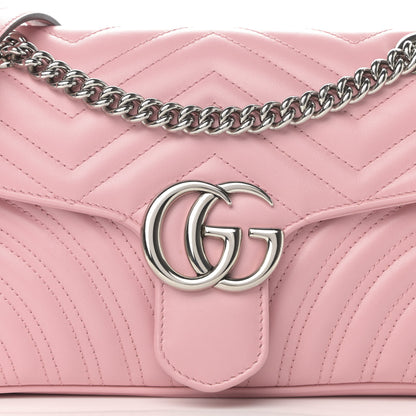 Gucci Calfskin Matelasse Small GG Marmont Shoulder Bag Wild Rose 8 of 13