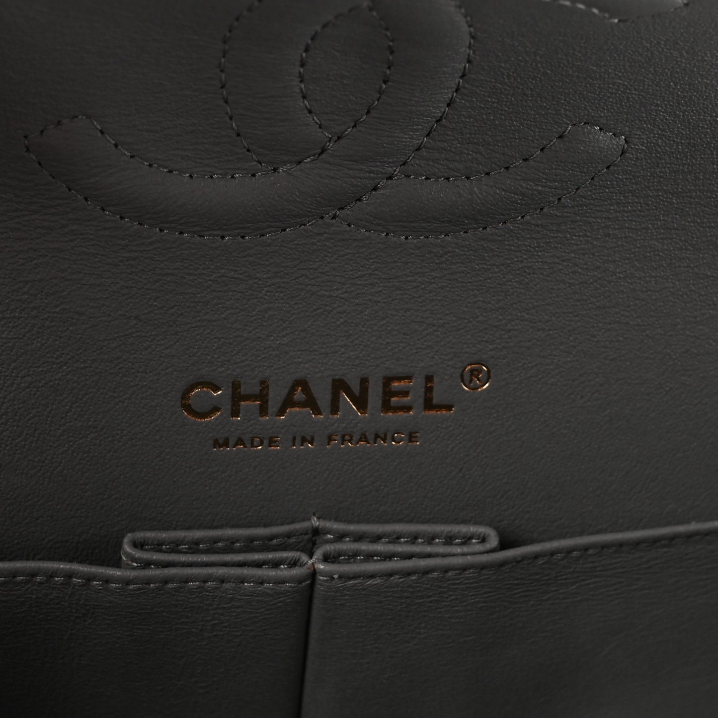 Caviar Quilted Medium Double Flap Grey