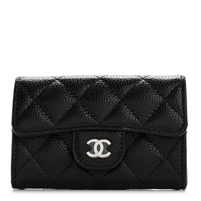 Chanel Caviar Quilted Flap Card Holder Wallet Black 1 of 9