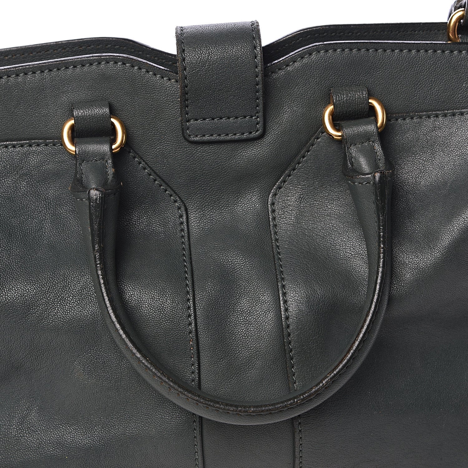 Saint Laurent Sheepskin Small Cabas ChYc Dark Green 14 of 19