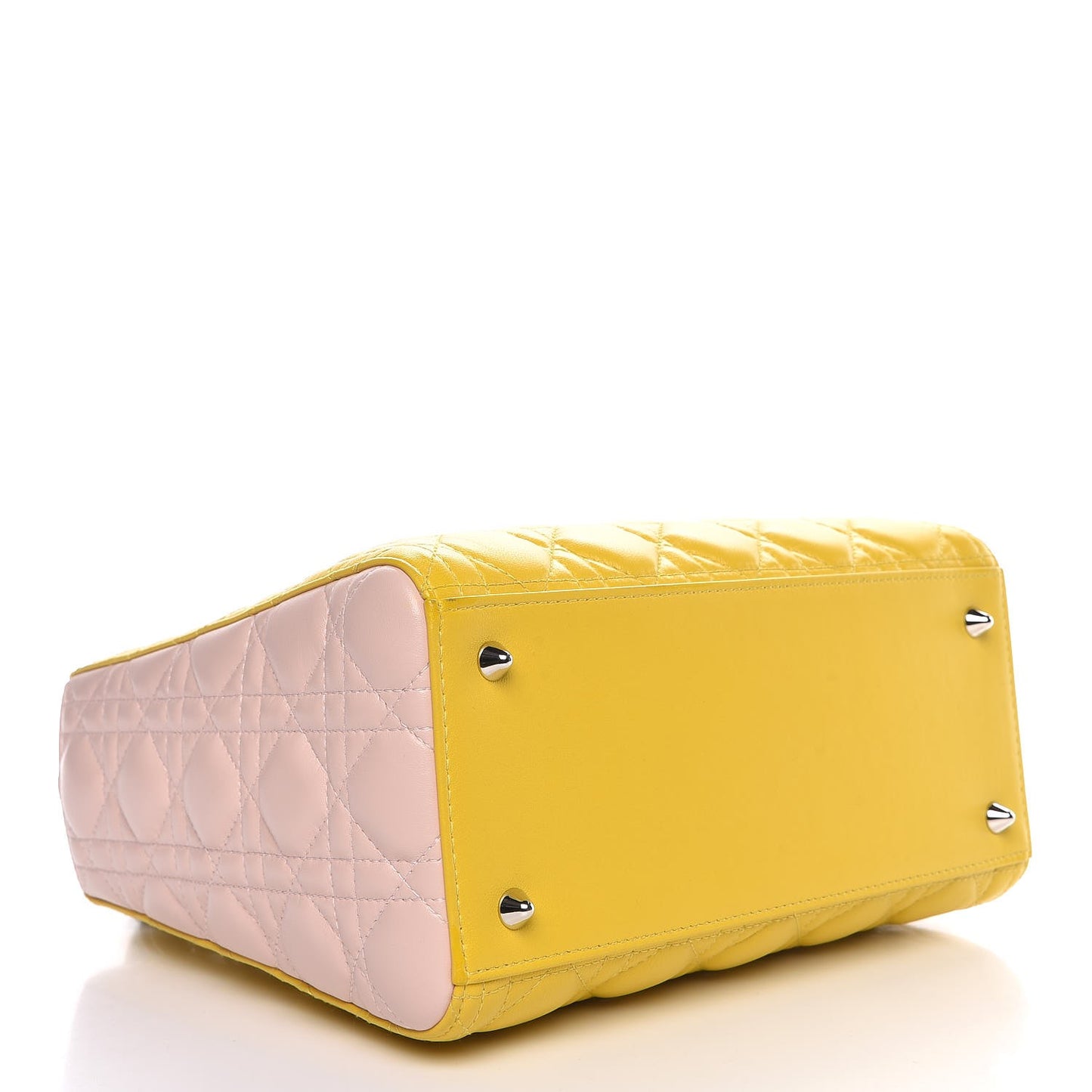 Lambskin Cannage Medium Tri-Color Lady Dior Bright Yellow