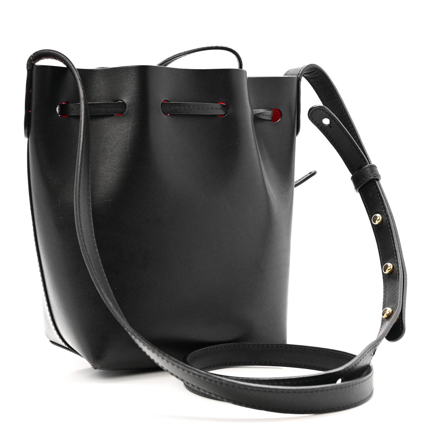 Mansur Gavriel Vegetable Tanned Calfskin Mini Mini Bucket Bag Black Flamma 3 of 12