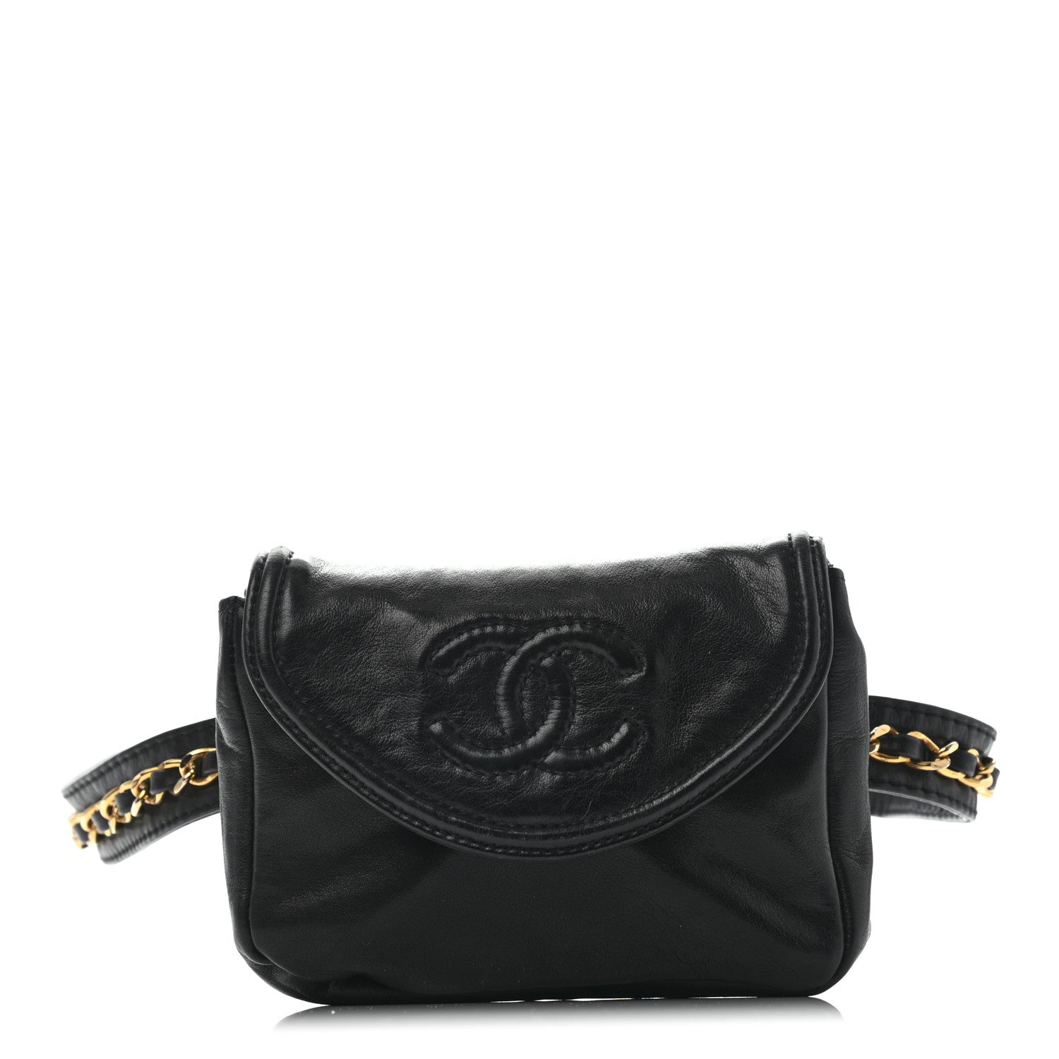Chanel Lambskin CC Flap Waist Chain Belt Bag Black 1 of 15