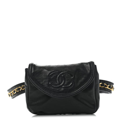 Chanel Lambskin CC Flap Waist Chain Belt Bag Black 1 of 15