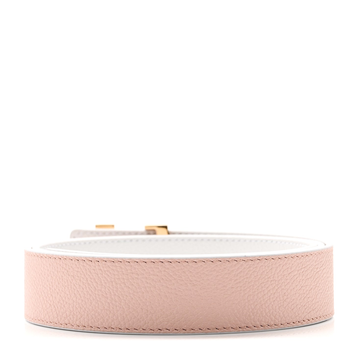 Taurillon Calfskin Monogram 30mm LV Initiales Reversible Belt 90 36 Rose Ballerine Ivory