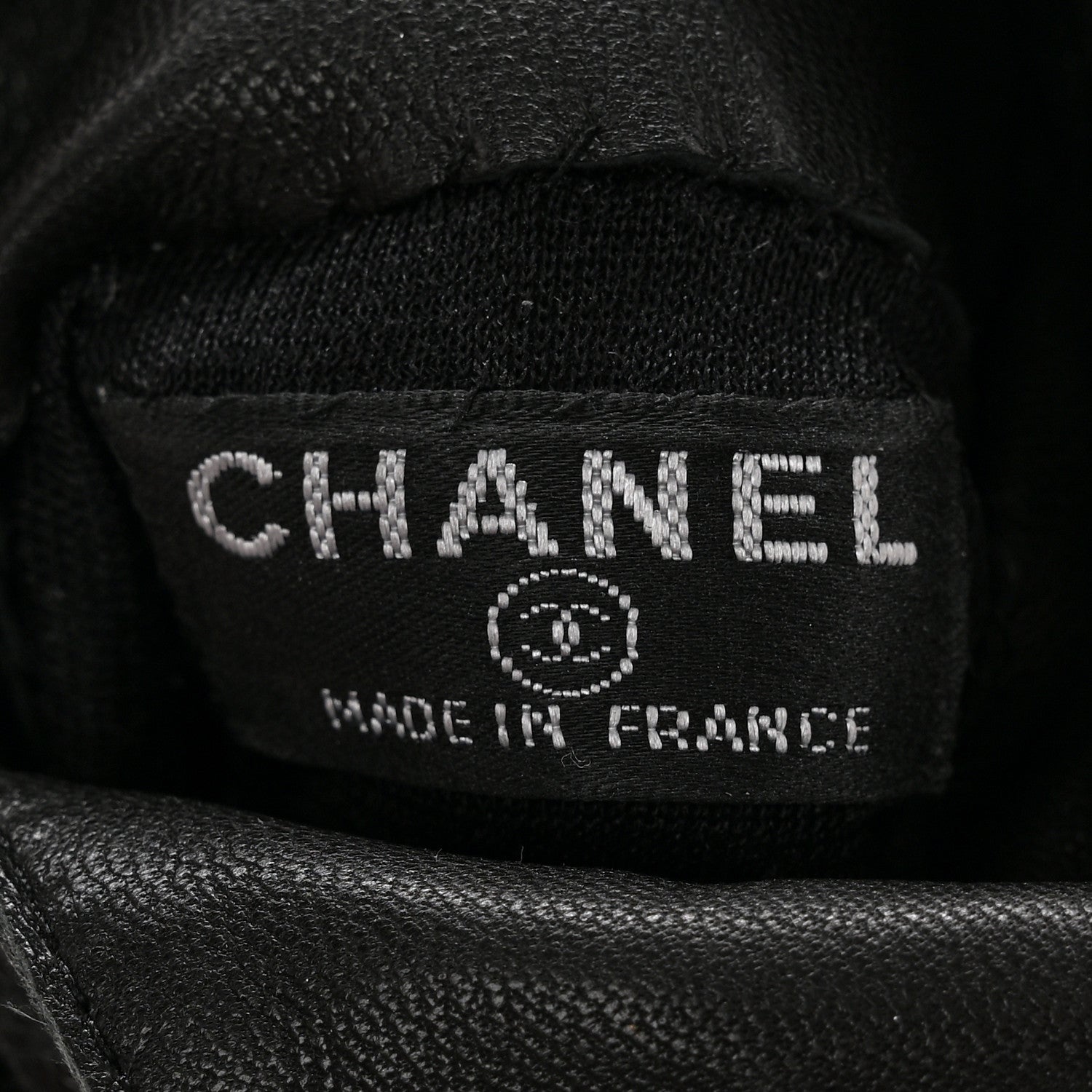 Chanel Lambskin Crocodile Embossed Chain Gloves 7.5 Black 4 of 6