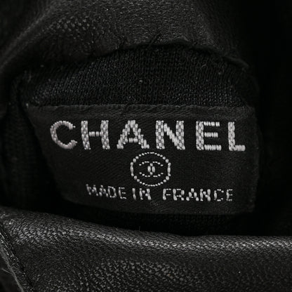 Chanel Lambskin Crocodile Embossed Chain Gloves 7.5 Black 4 of 6