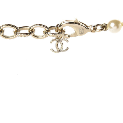 Chanel Graduated Pearl Crystal CC Long Necklace Black Gold 4 of 5