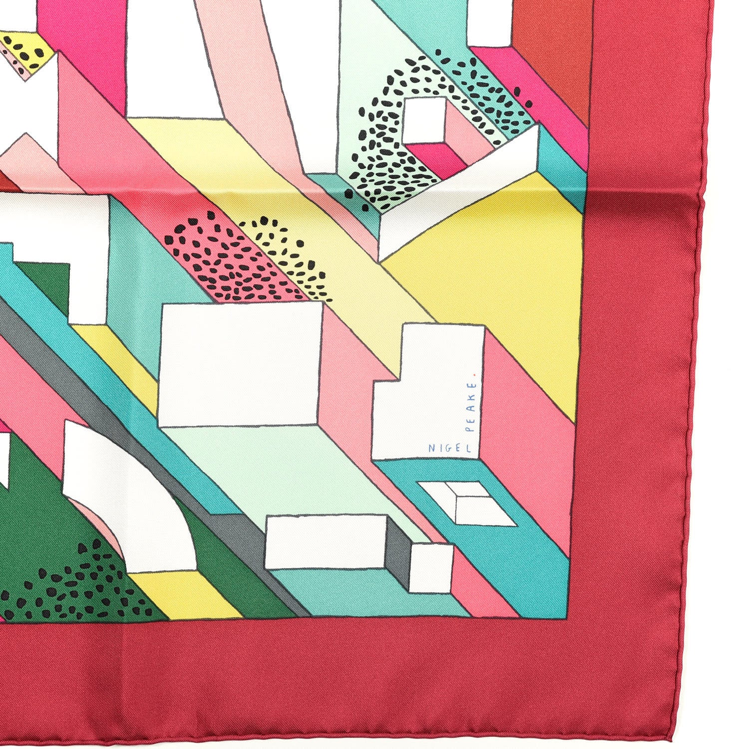 Hermes Silk On A Summer Day Scarf 90 Rouge Blanc Multicolor 2 of 4