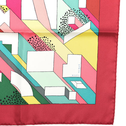 Hermes Silk On A Summer Day Scarf 90 Rouge Blanc Multicolor 2 of 4