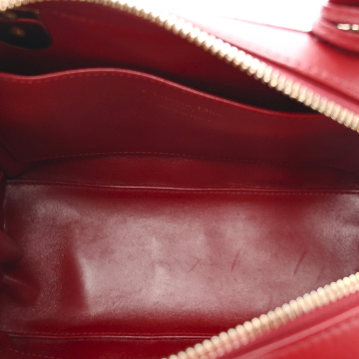 Lambskin Cannage Lily Tote Dark Red