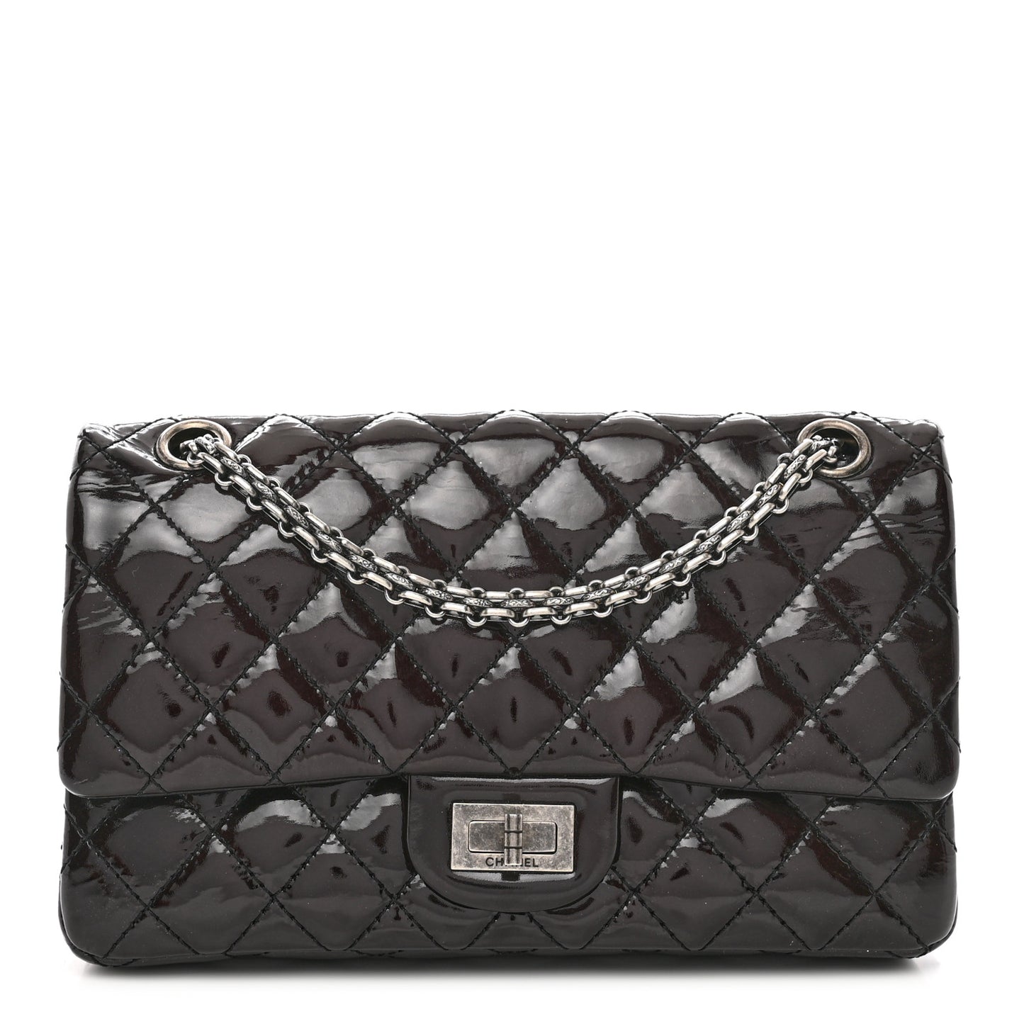 Patent Calfskin Quilted 2.55 Reissue 225 Flap Black