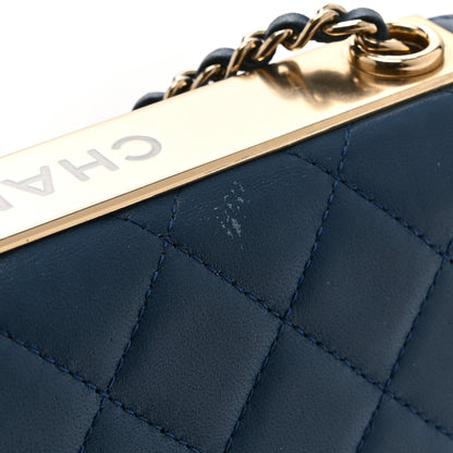 Chanel Lambskin Quilted Trendy CC Wallet On Chain WOC Blue 12 of 14