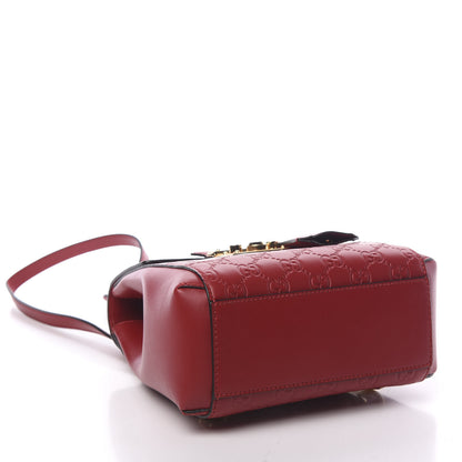 Gucci Guccissima Signature Padlock Backpack Hibiscus Red 3 of 9