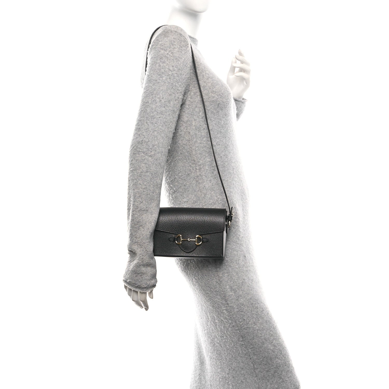 Gucci Calfskin Horsebit 1955 Shoulder Bag Black 2 of 11