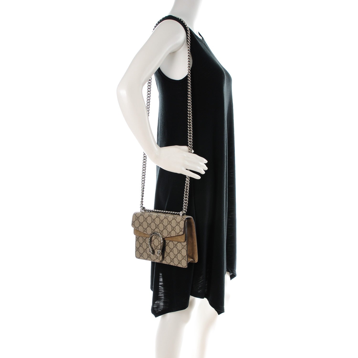 Gucci GG Supreme Monogram Mini Dionysus Shoulder Bag Taupe 2 of 8