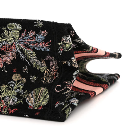 Christian Dior Canvas Embroidered Medium Cabinet De Curiosites Book Tote Black Multicolor 10 of 10