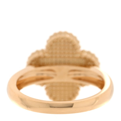 Van Cleef & Arpels 18K Yellow Gold Guilloche Vintage Alhambra Ring 53 6.5 3 of 4
