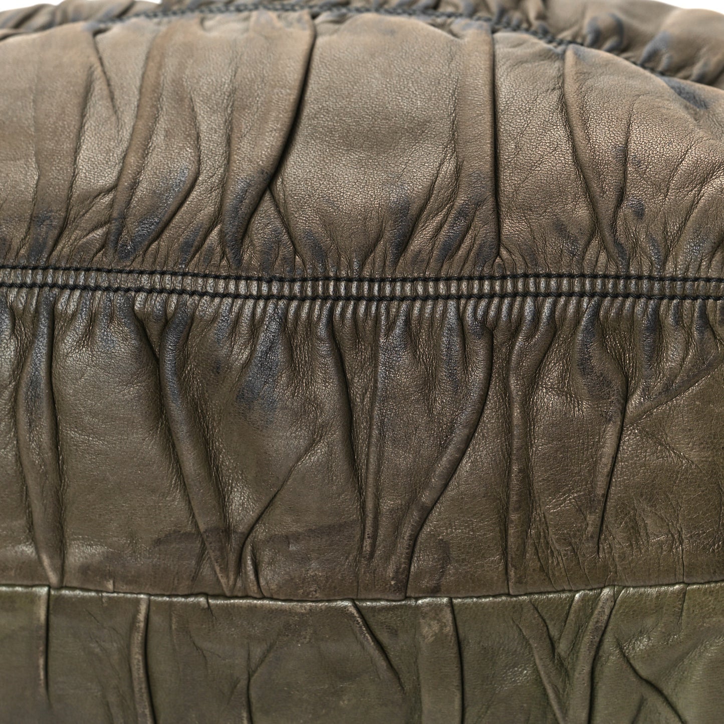 Nappa Gaufre Tote Green