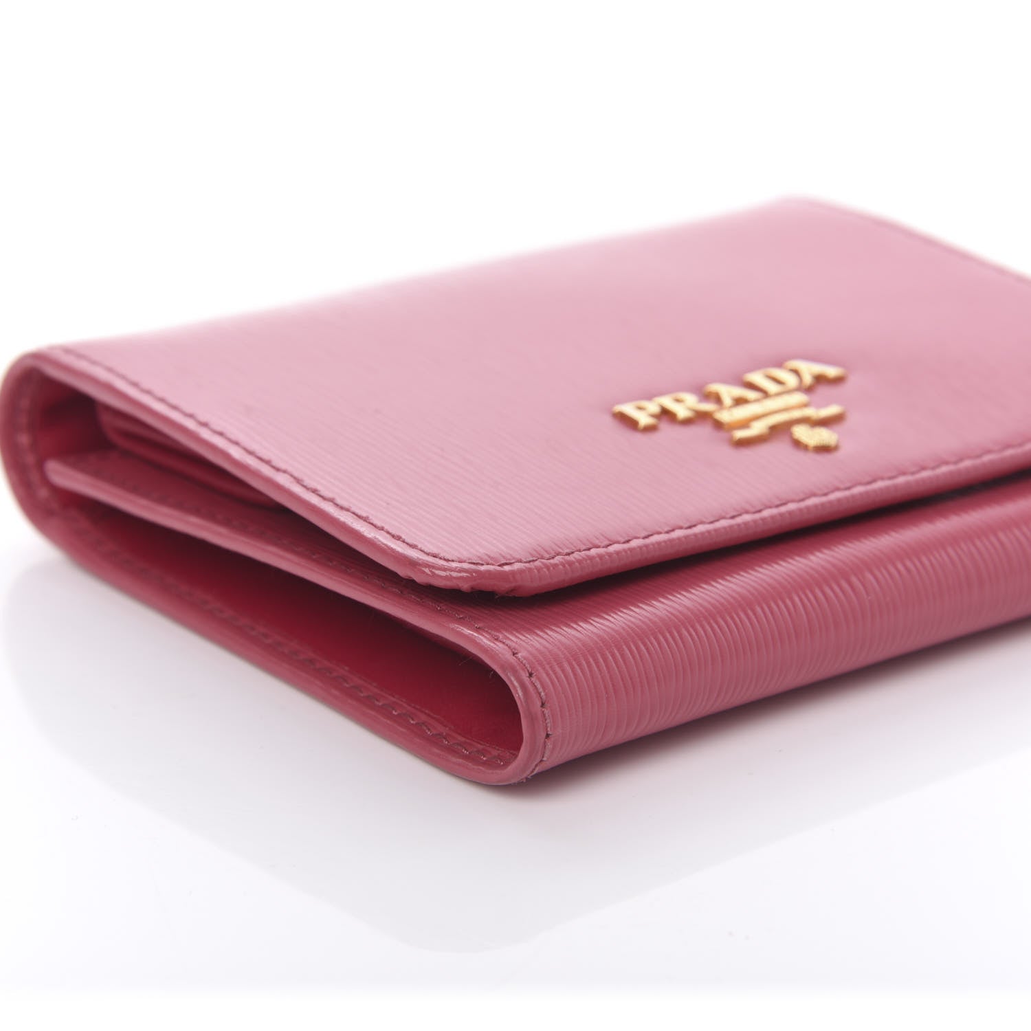 Prada Vitello Move Tri-Fold Compact Wallet Peonia 6 of 8