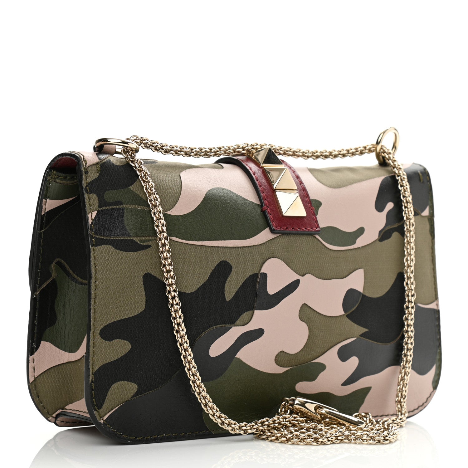 Valentino Garavani Nappa Canvas Camouflage Medium Glam Lock Rockstud Flap Multicolor 3 of 9