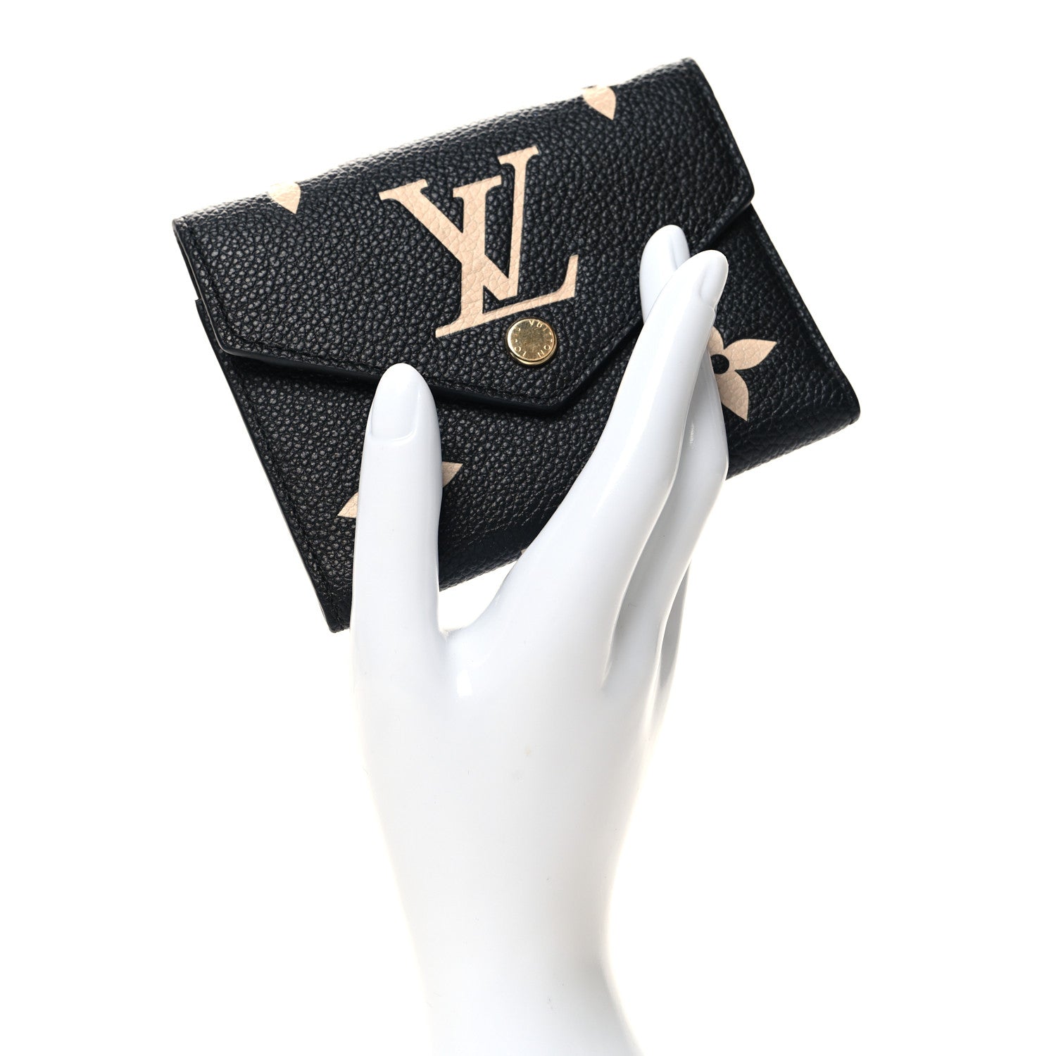 Louis Vuitton LOUIS VUITTON Empreinte Monogram Giant Victorine Wallet Black Beige 2 of 7
