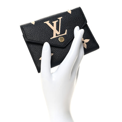 Louis Vuitton LOUIS VUITTON Empreinte Monogram Giant Victorine Wallet Black Beige 2 of 7