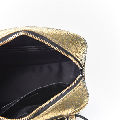 Saint Laurent Crinkled Metallic Calfskin Matelasse Monogram Lou Belt Bag Gold 4 of 9