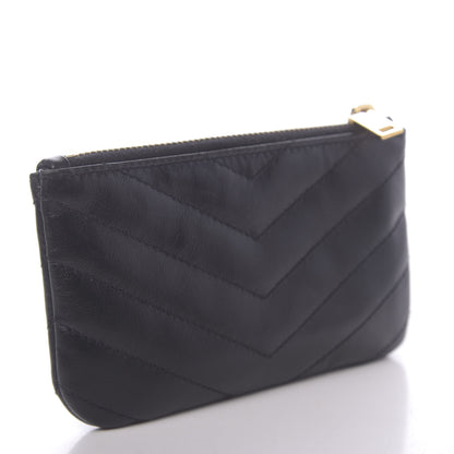 Saint Laurent Calfskin Matelasse Monogram Key Pouch Black 3 of 8