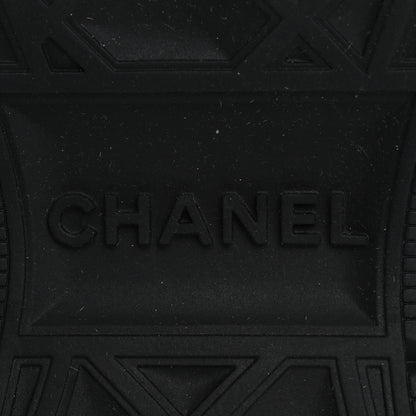 Chanel Suede Calfskin Mixed Fibers CC Sneakers 40 Ivory Green Light Blue 8 of 15