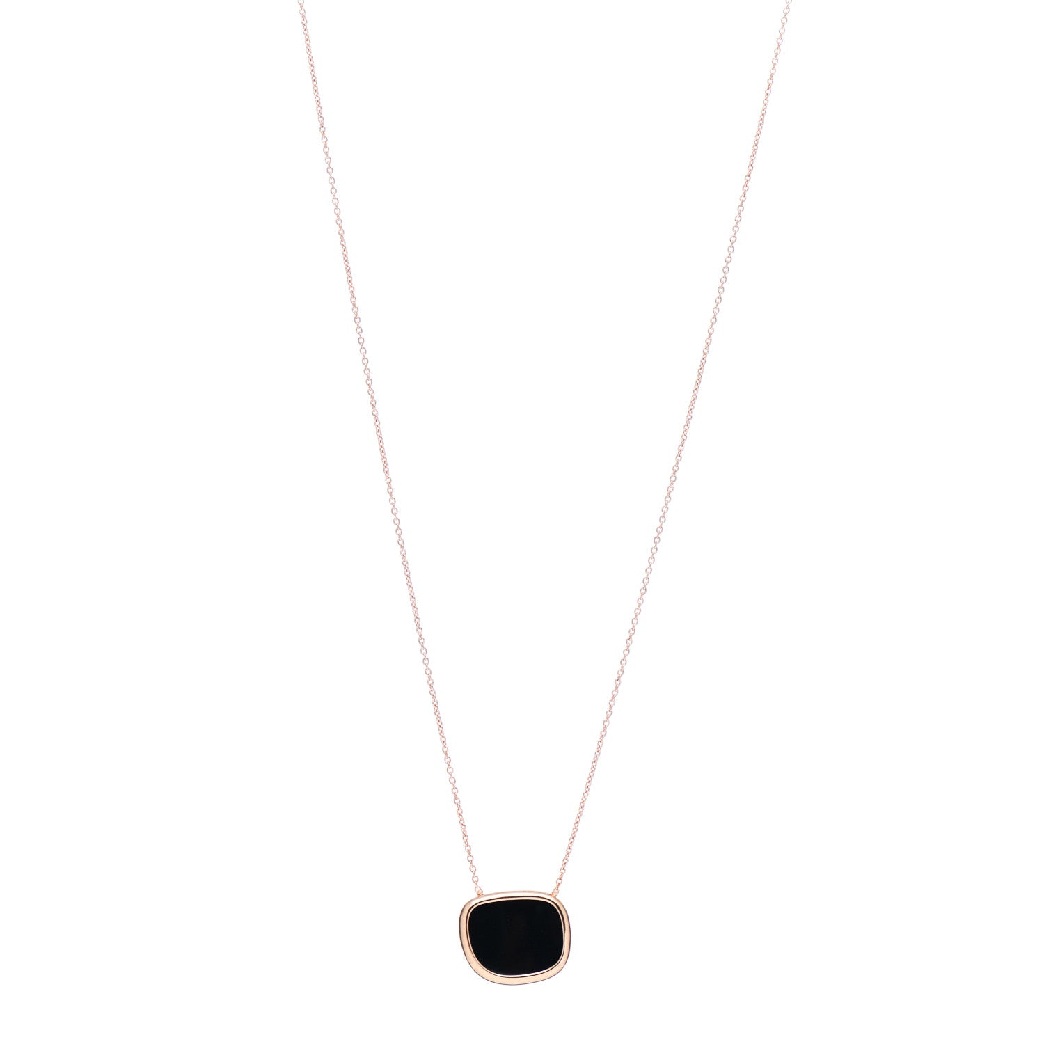Roberto Coin 18K Rose Gold Black Jade Amphibole Pendant Necklace 1 of 4