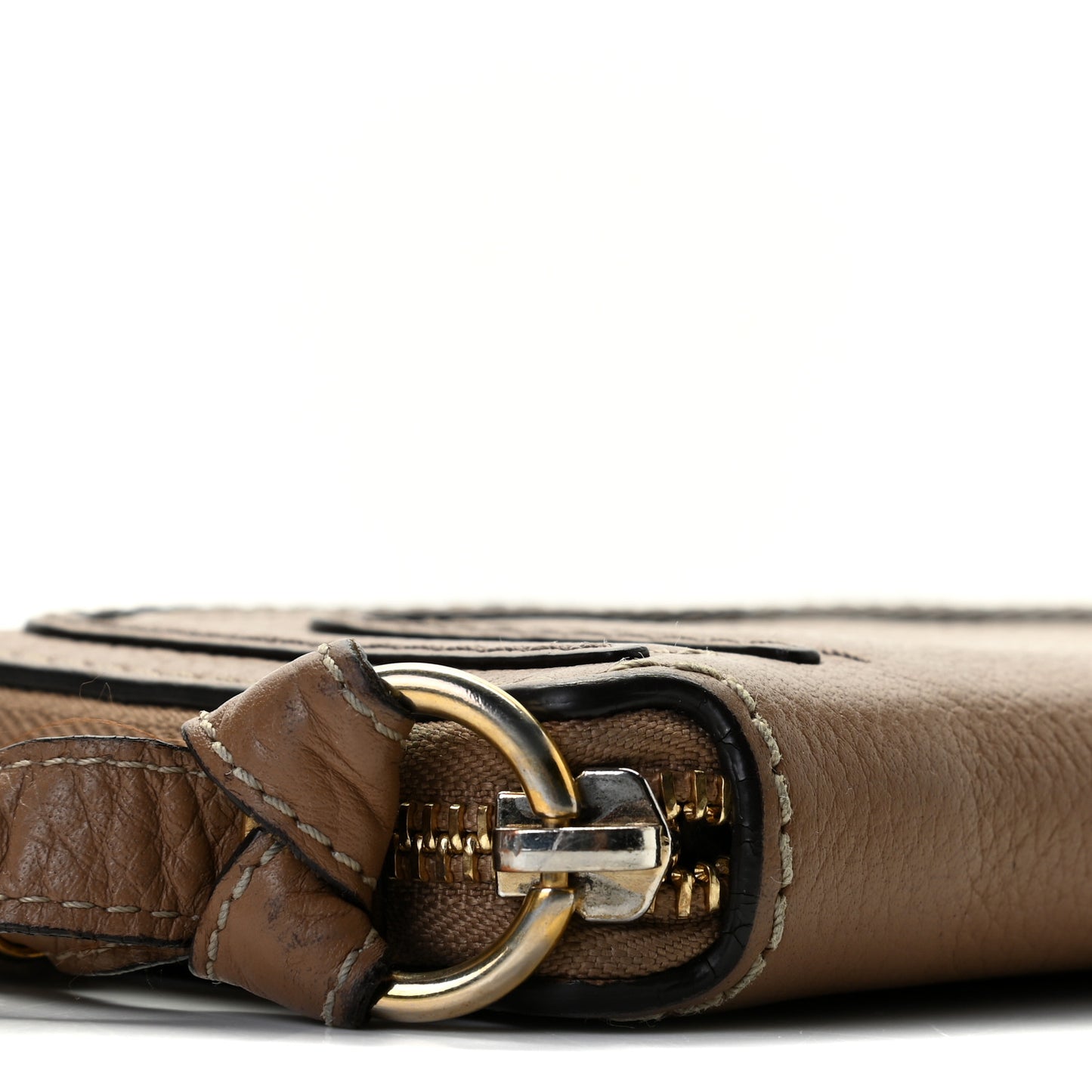 Grained Calfskin Marcie Long Zip Around Wallet Nut