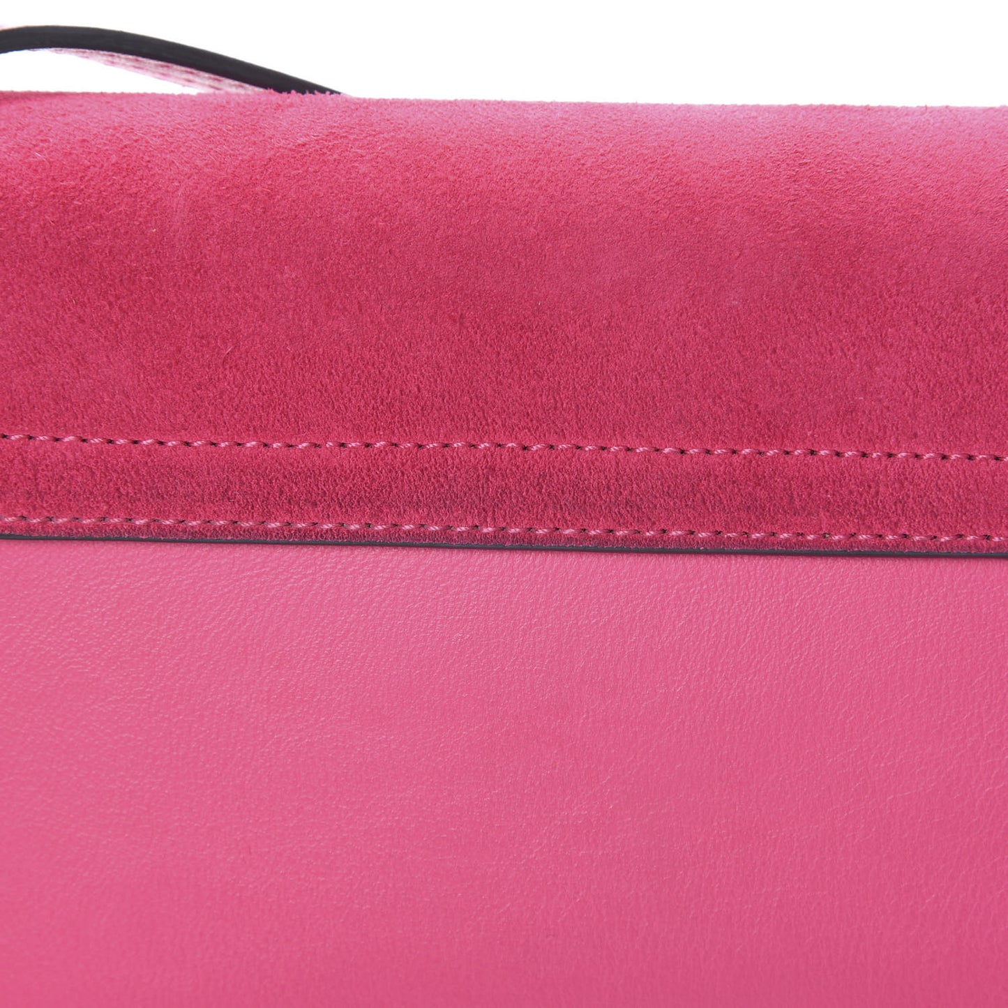 Suede Calfskin Small Faye Shoulder Bag Fuchsia Rose