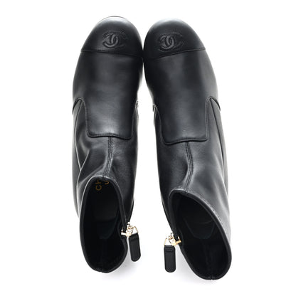 Chanel Stretch Lambskin Cap Toe CC Uniform Short Boots 39 Black 2 of 9