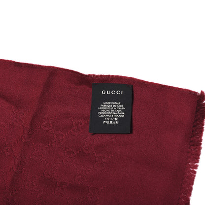 Gucci Cashmere GG Monogram Gem Lux Scarf Bordeaux 4 of 4