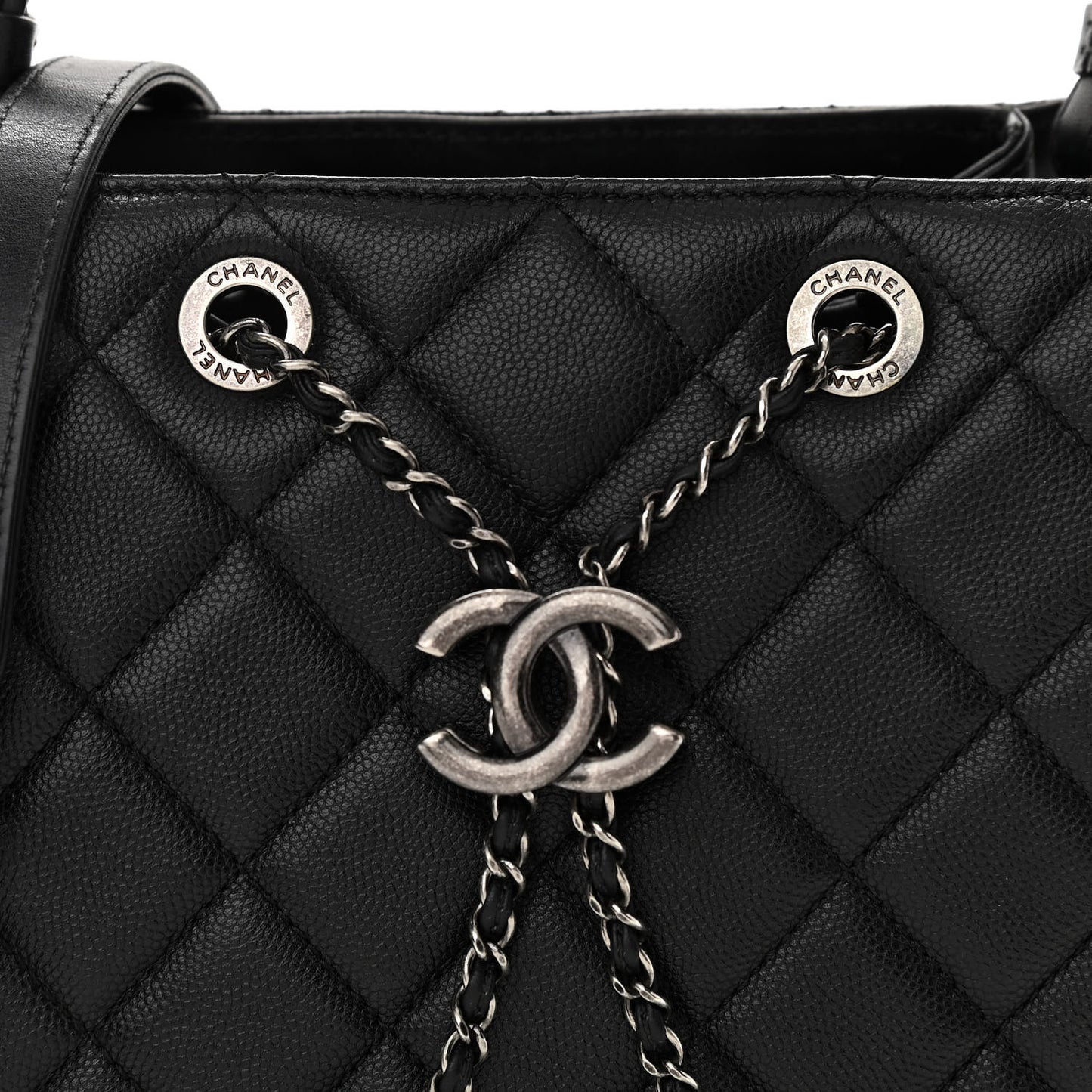 Caviar Quilted Small CC Bucket Bag Black