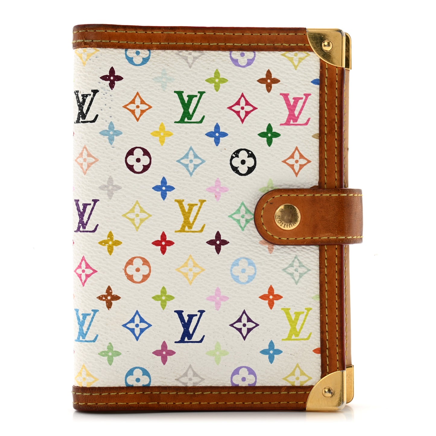 Monogram Multicolor Small Ring Agenda Cover White