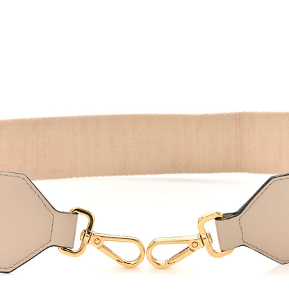Fendi Jacquard Ribbon Vitello King FF Bi-Color Intreccio Adjustable Strap You Beige Pink 3 of 5