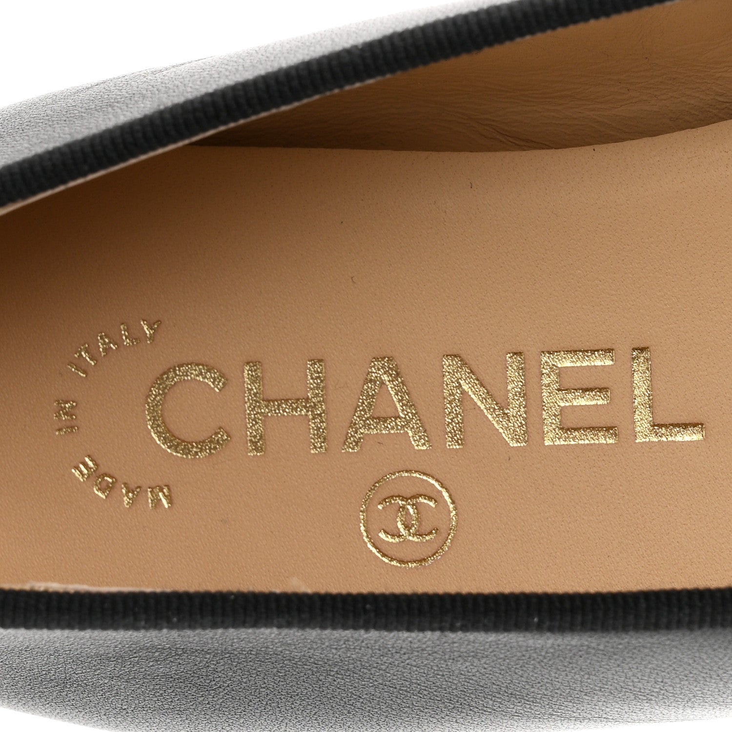 Chanel Lambskin Patent Cap Toe Ballerina Flats 37 Black 8 of 10
