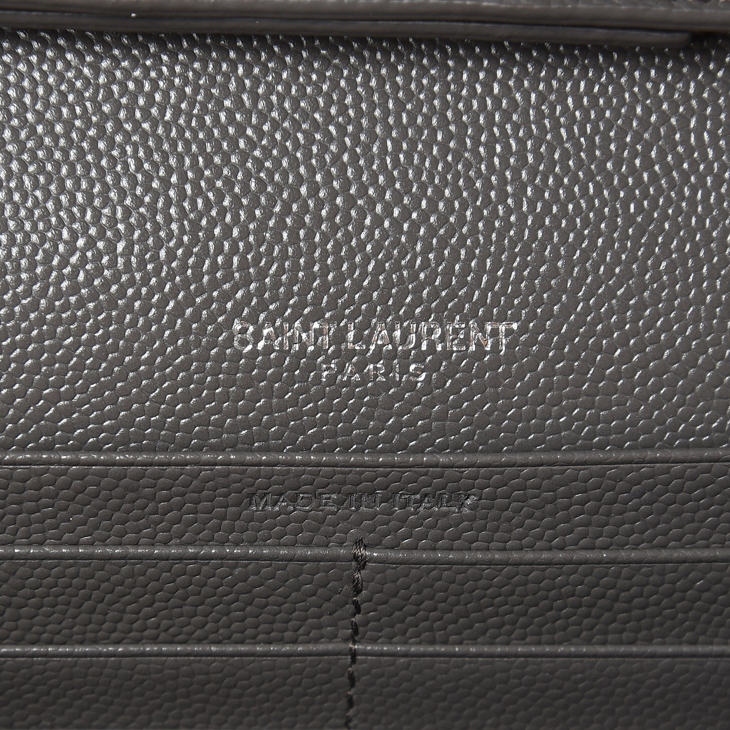 Saint Laurent Grain De Poudre Matelasse Chevron Monogram Chain Wallet Earth 5 of 6