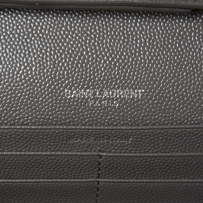 Saint Laurent Grain De Poudre Matelasse Chevron Monogram Chain Wallet Earth 5 of 6