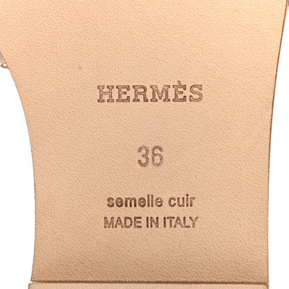 Hermes Calfskin Denim Oran Sandals 36 Bleu Brut Gold 12 of 16