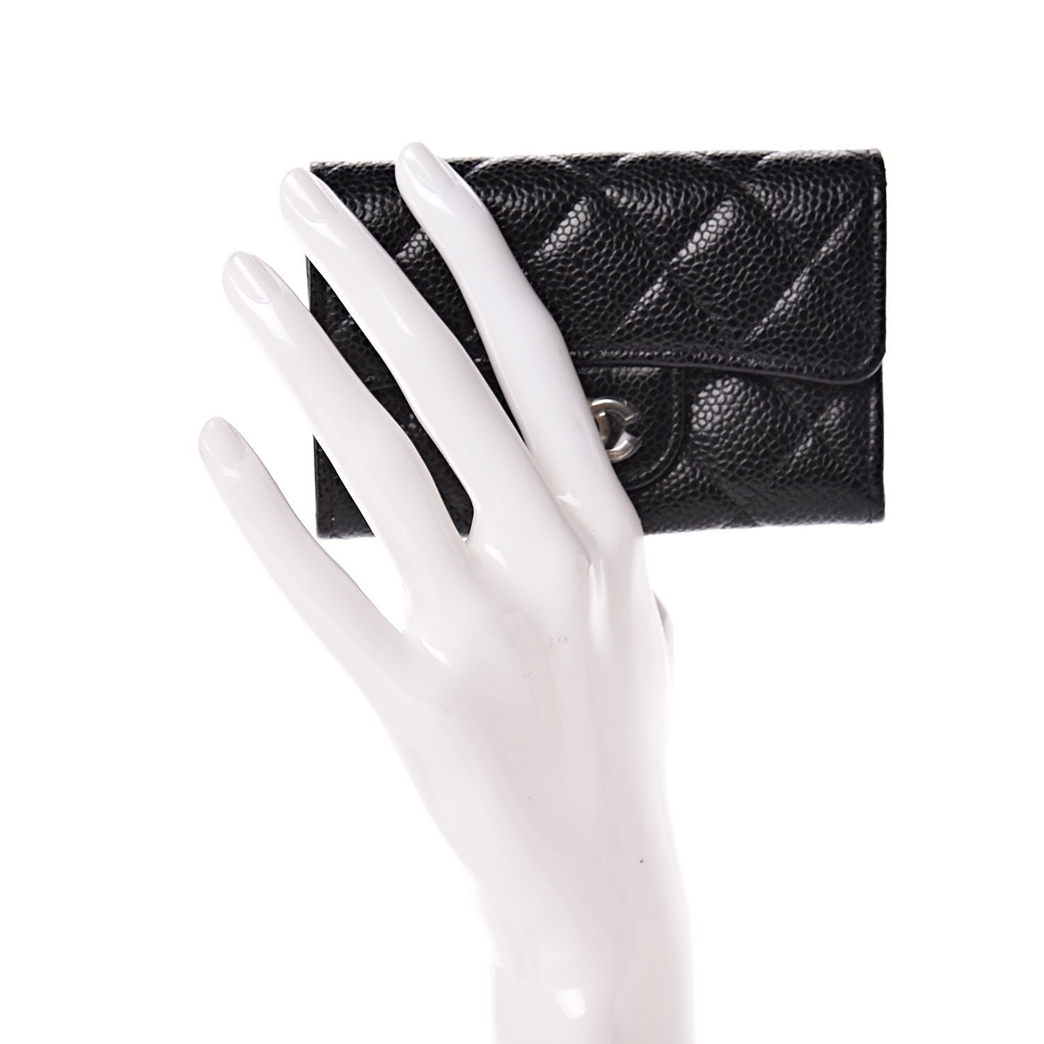 Chanel Caviar Quilted Flap Card Holder Wallet Black 2 of 11