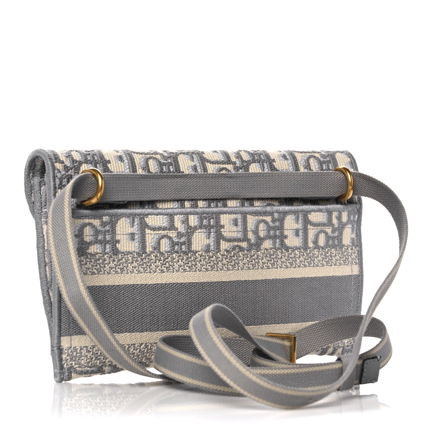 Christian Dior Oblique Slim Saddle Pouch Grey 3 of 10