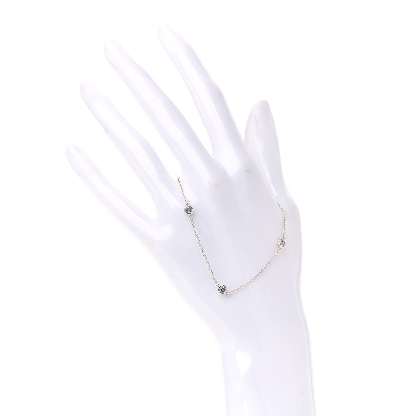 Sterling Silver Aquamarine Elsa Peretti Color By The Yard 3 Station Bracelet