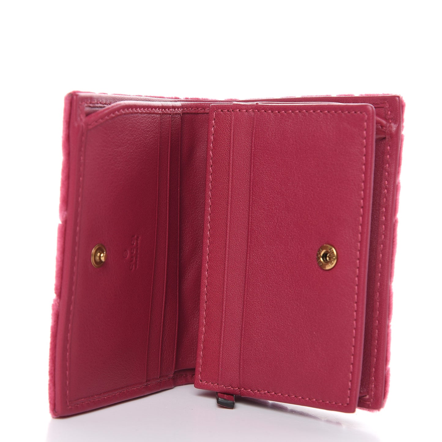 Velvet Matelasse Pearl Love Embroidered GG Marmont Card Case Wallet Light Raspberry Rose