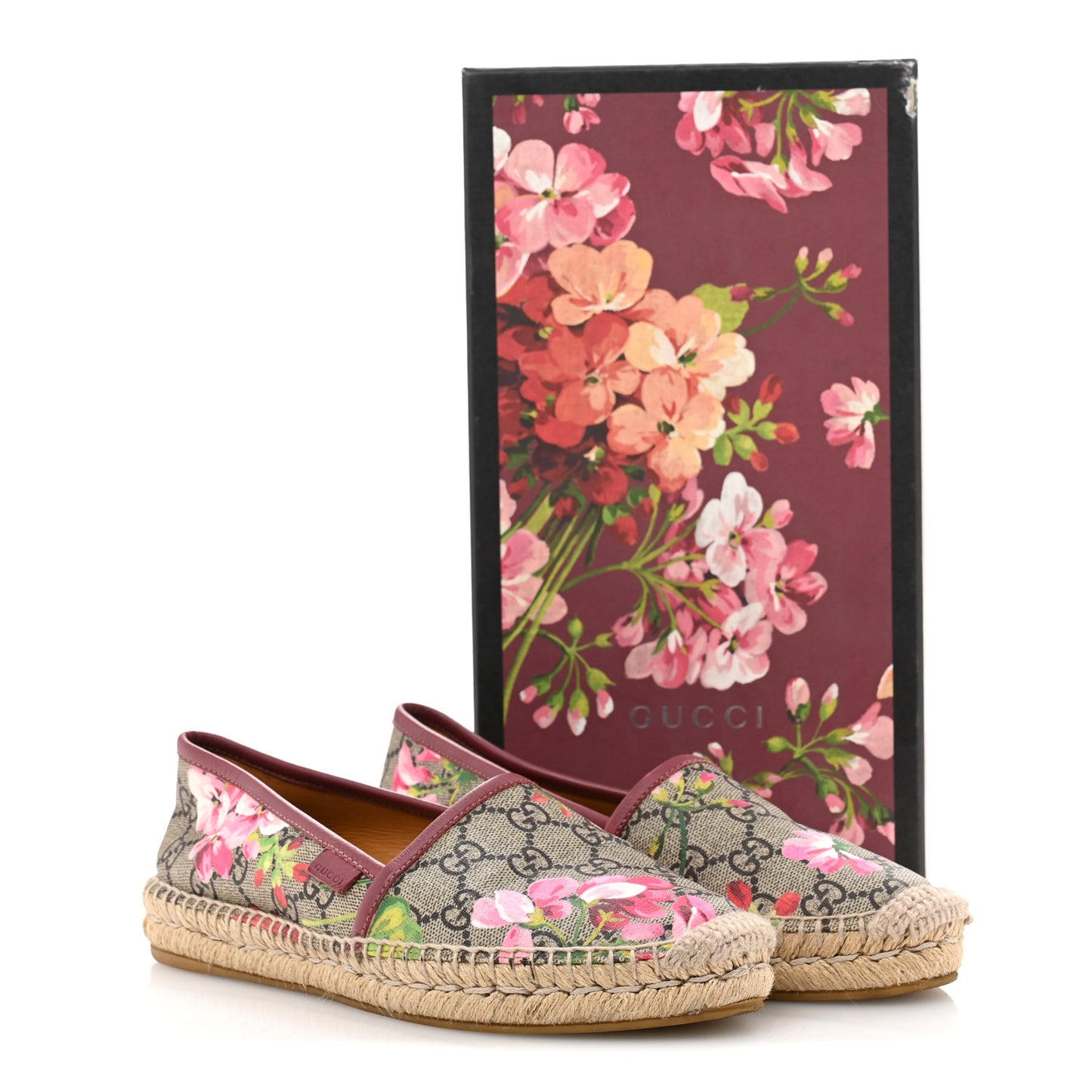 GG Supreme Monogram Blooms Espadrilles 37.5 Beige Multicolor Dry Rose