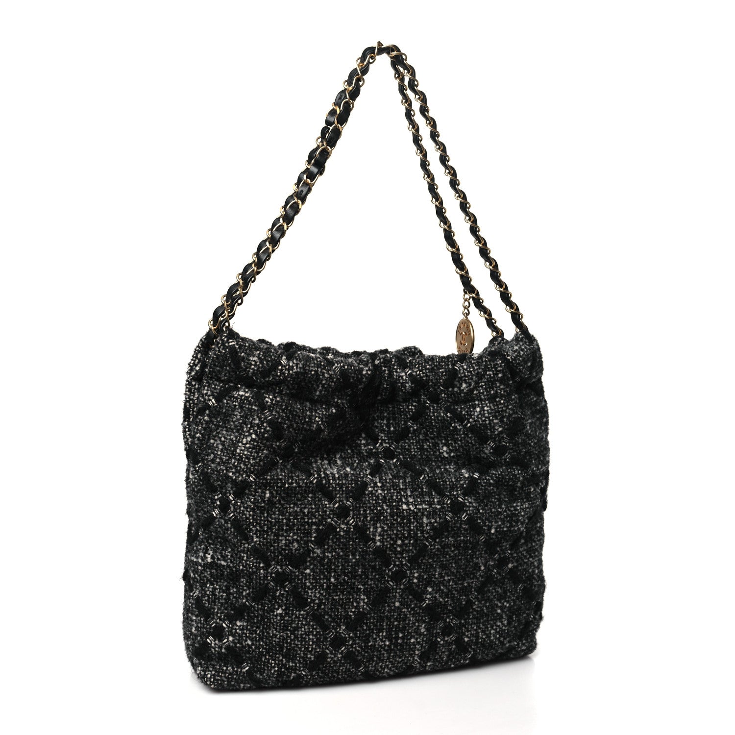 Chanel Tweed Quilted Chanel 22 Black Ecru 4 of 10