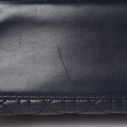 Christian Dior Lambskin Cannage Medium Lady Dior Navy Blue 10 of 17