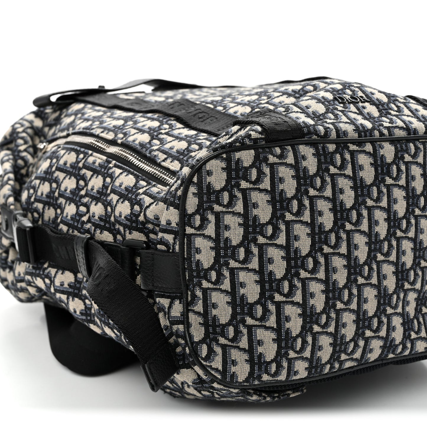 Oblique Calfskin Safari Backpack Navy Blue